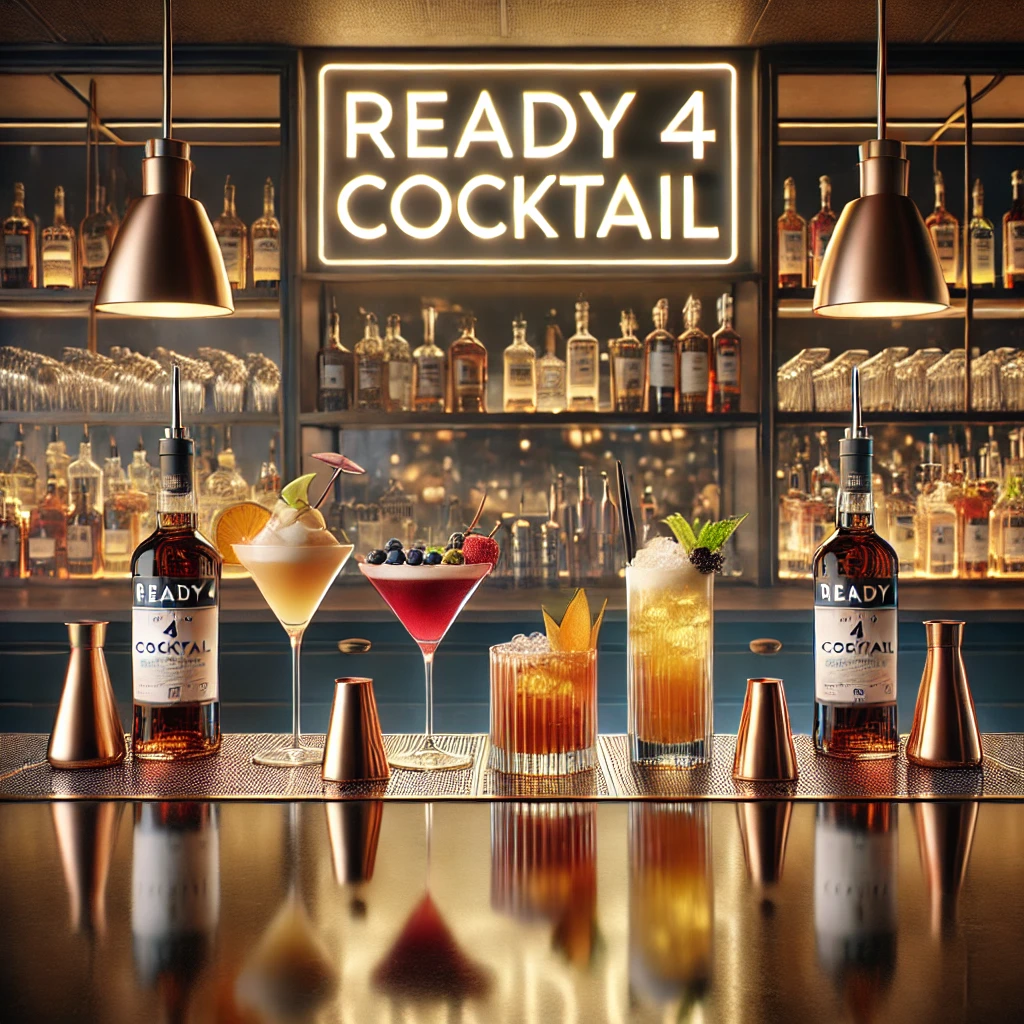 DALL·E 2024-10-23 13.17.08 – A highly realistic image for a ‘Ready 4 Cocktail’ category on a food and beverage website. The image features beautifully crafted cocktails in a styli